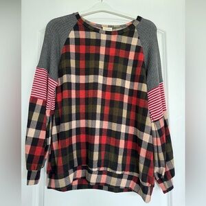 Lovely Melody plaid/stripe top